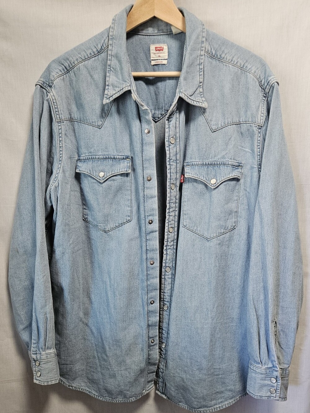 Levi's Light Blue Denim Western Button-Down Shirt - Men's Casual Sz XL